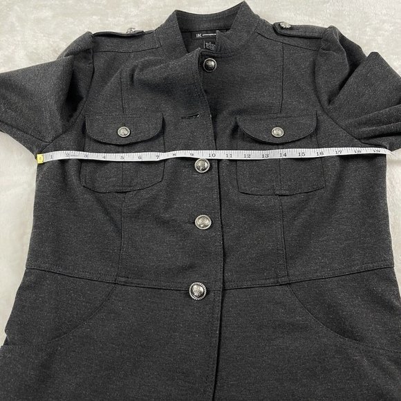 INC INTERNATIONAL CONCEPTS Women's Military Style Ponte Knit Jacket Large Gray - Picture 6 of 16